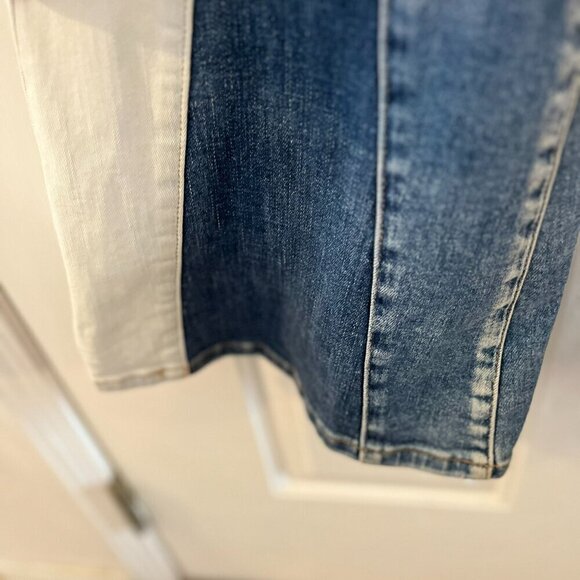 Alter'd State Blue/White Stretch Flare Wide-Leg High-Rise Festival Jeans Sz 30 - Picture 3 of 10